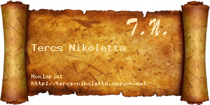 Tercs Nikoletta névjegykártya